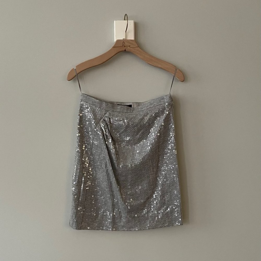 Louis Vuitton Cotton Grey Sequined Knee-Length Skirt - Size FR 38